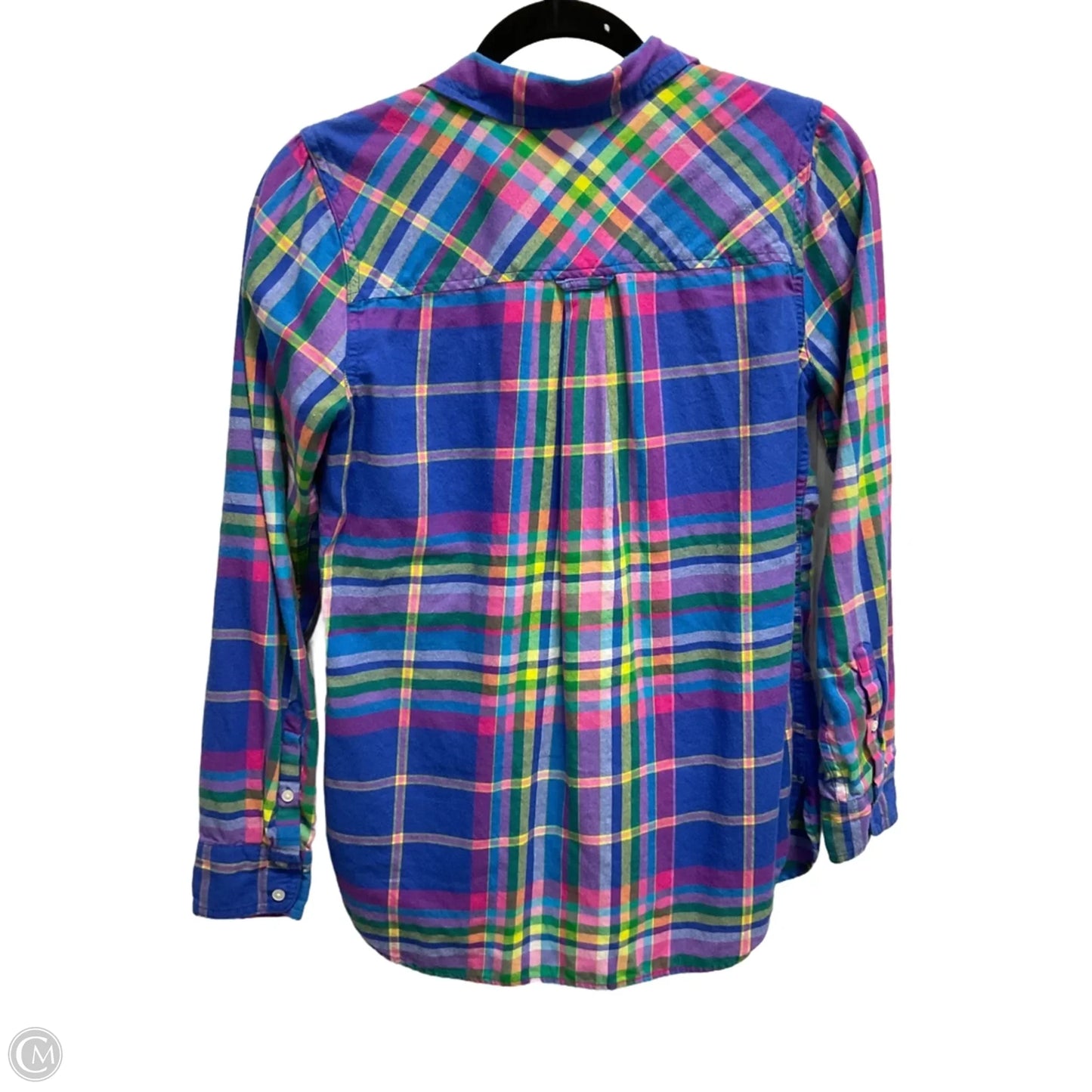 Top Long Sleeve By J. Crew In Plaid Pattern, Size: Xs