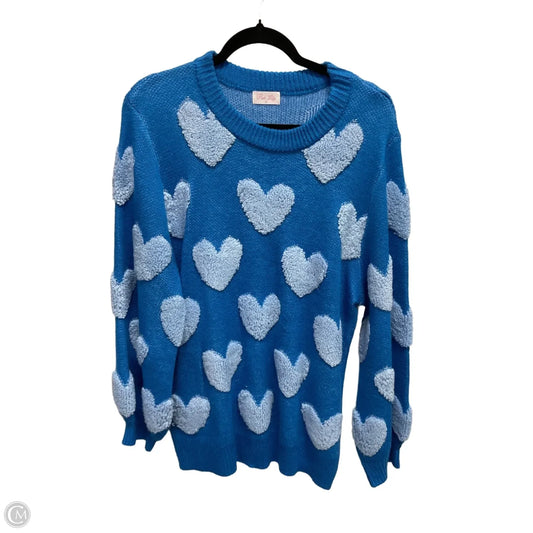 Sweater By Pink Lily In Blue, Size: Xl