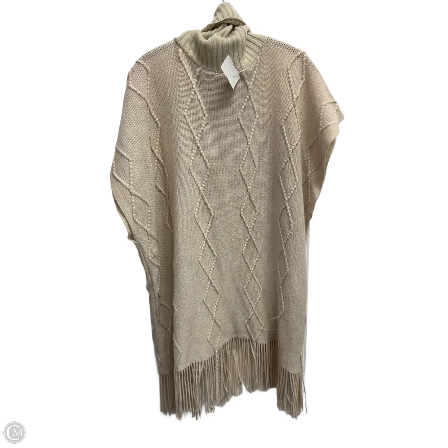 Poncho By Clothes Mentor In Tan, Size: Osfm