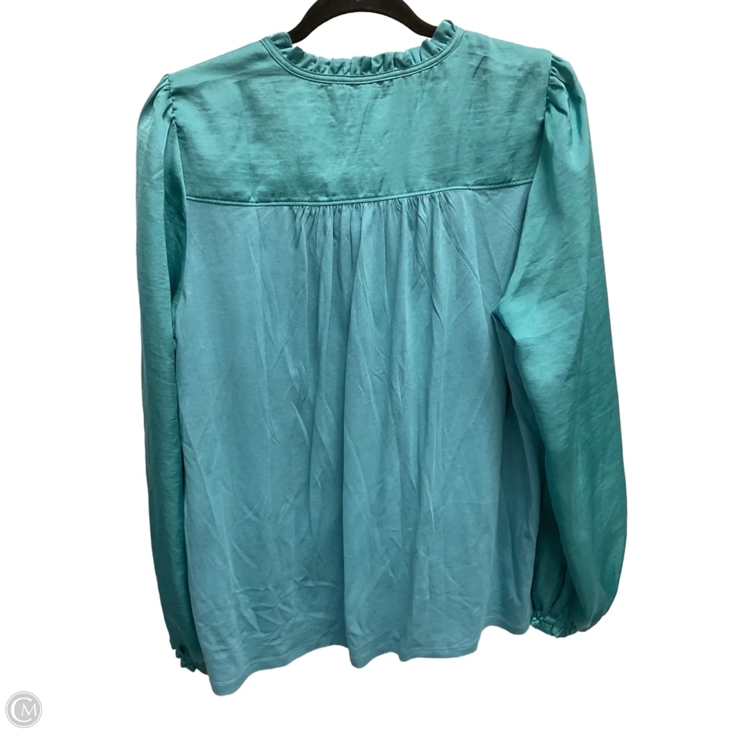 Blouse Long Sleeve By Loft In Teal, Size: L
