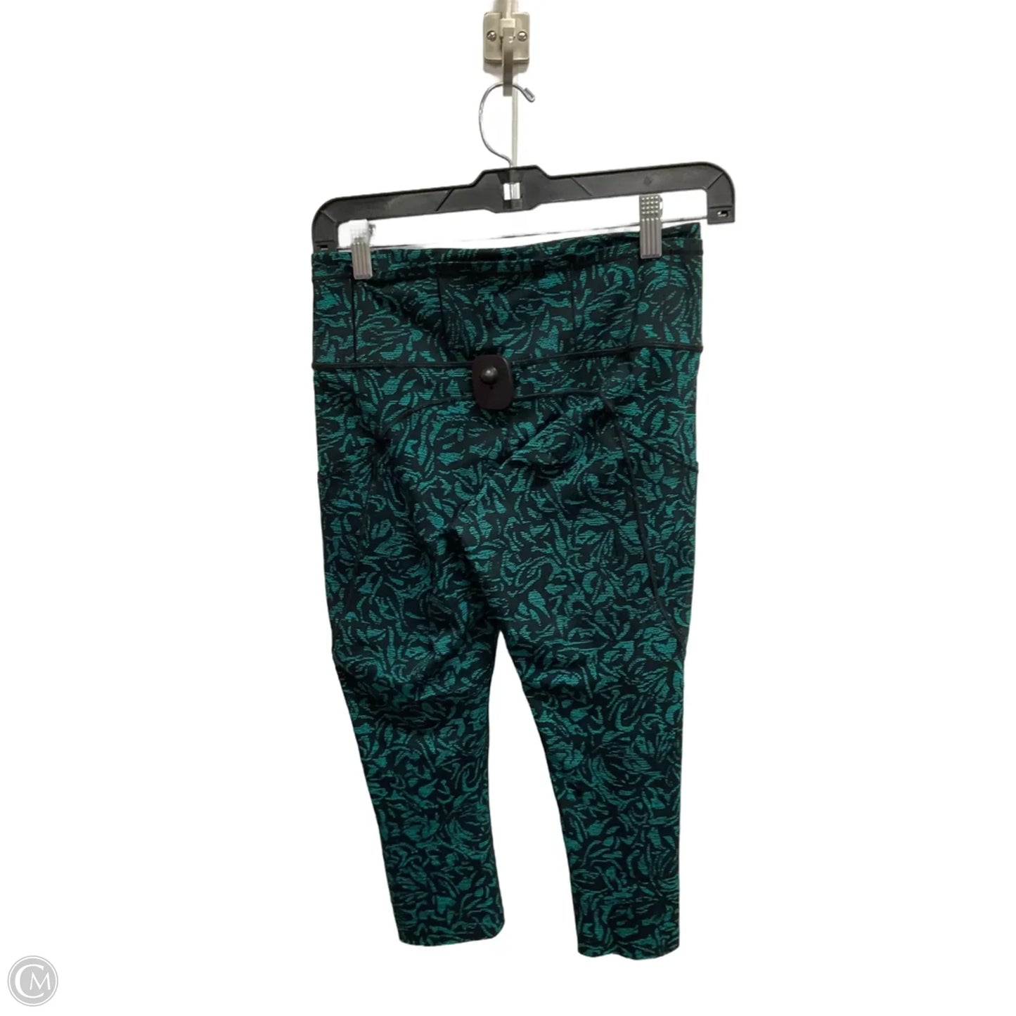 Athletic Capris By Lululemon In Black & Green, Size: M