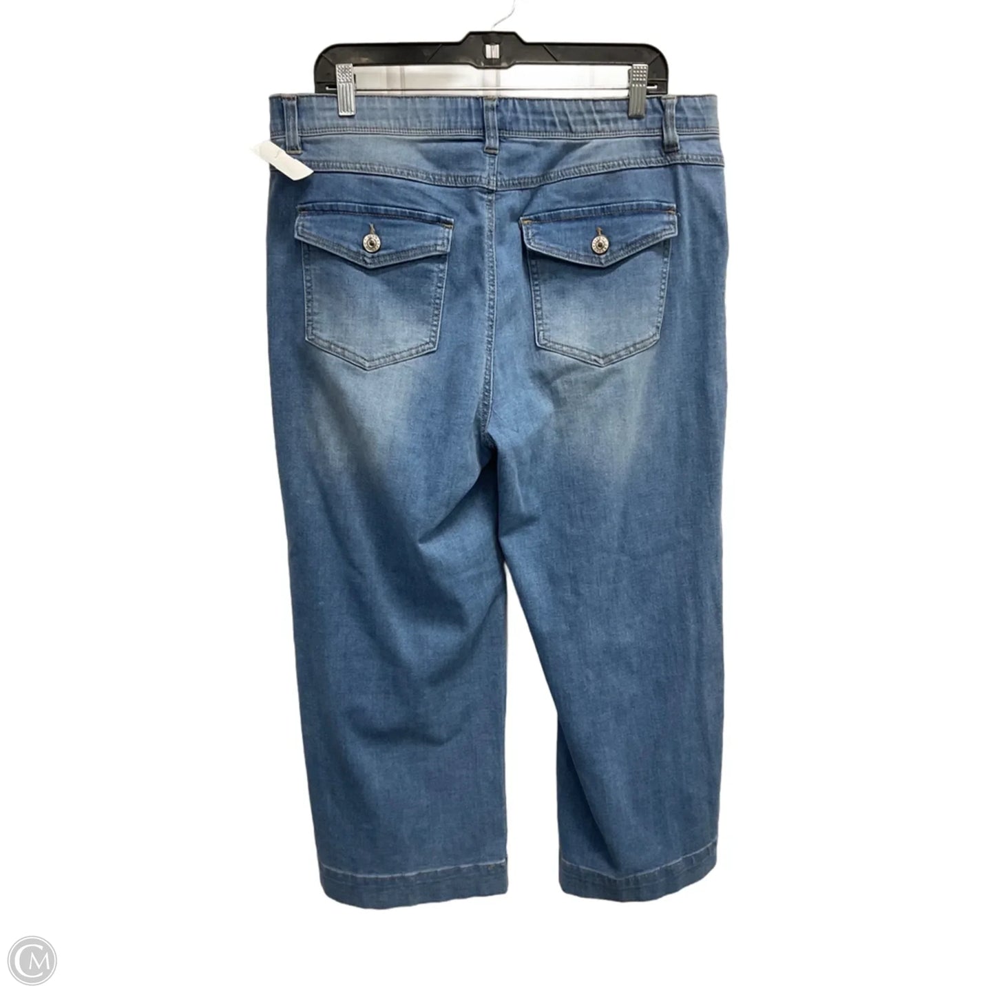 Jeans Wide Leg By Curve Appeal In Blue Denim, Size: 16