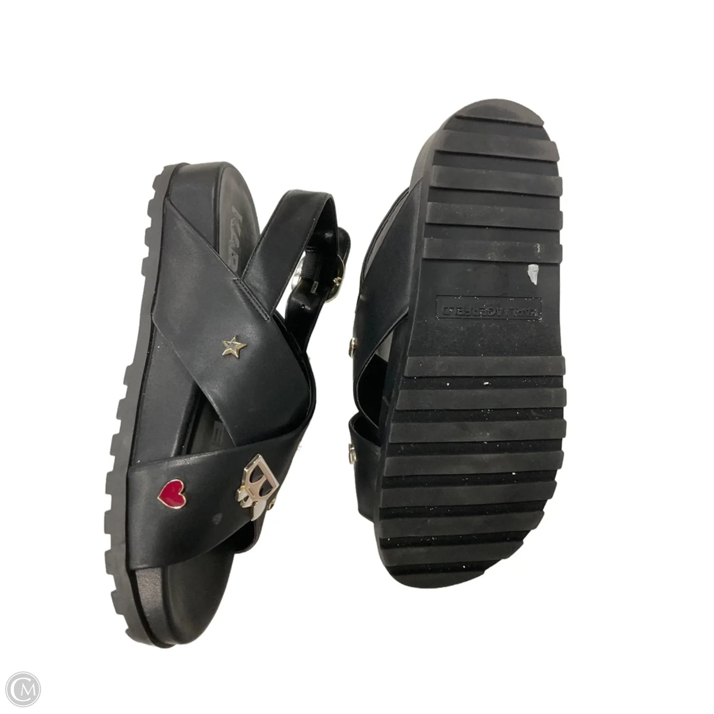 Sandals Designer By Karl Lagerfeld In Black, Size: 7.5