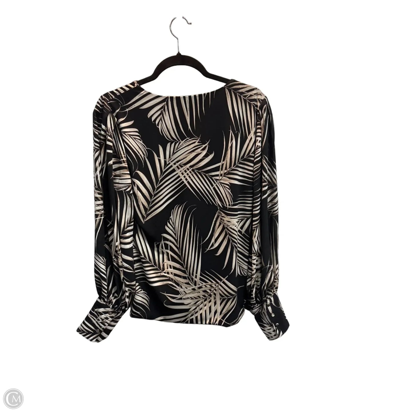 Blouse Long Sleeve By White House Black Market In Black & Tan, Size: M