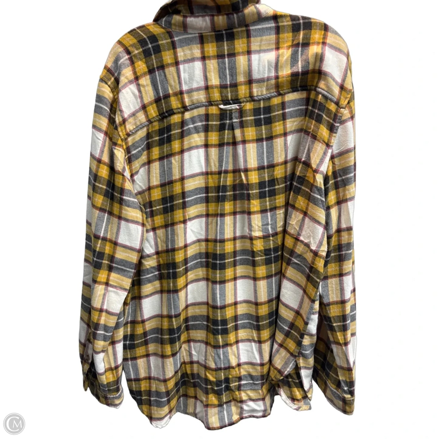 Top Long Sleeve By American Eagle In Plaid Pattern, Size: Xxl