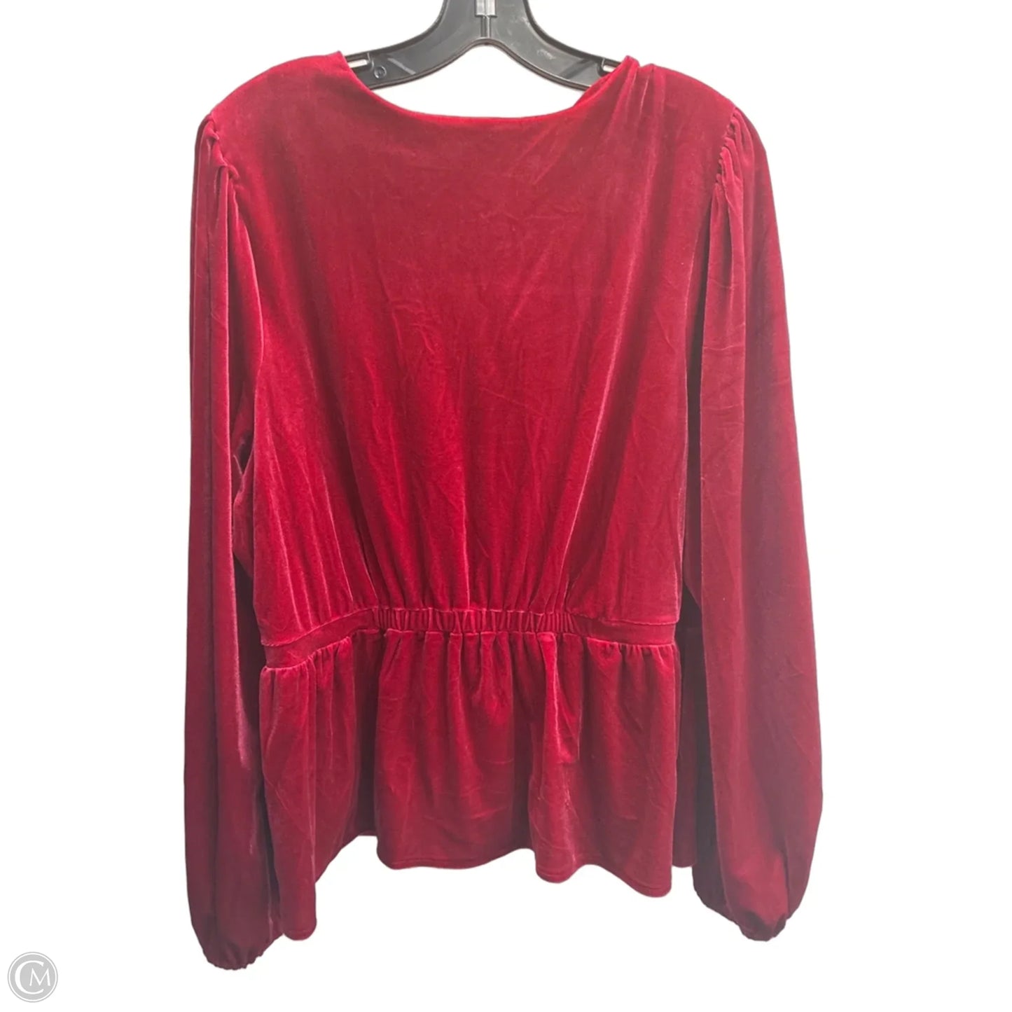 Blouse Long Sleeve By Old Navy In Red, Size: Xl