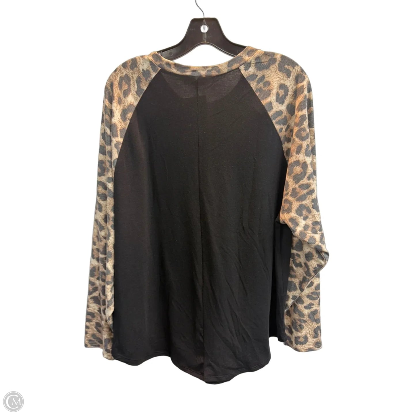 Top Long Sleeve By Zenana In Leopard Print, Size: 1x