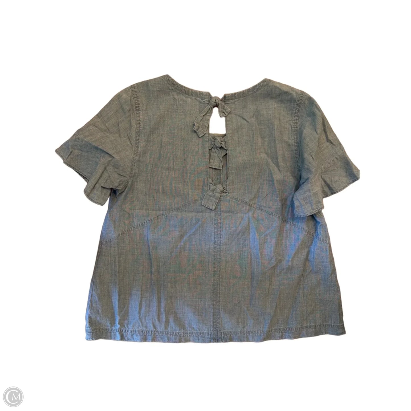 Top Short Sleeve By Madewell In Blue Denim, Size: L