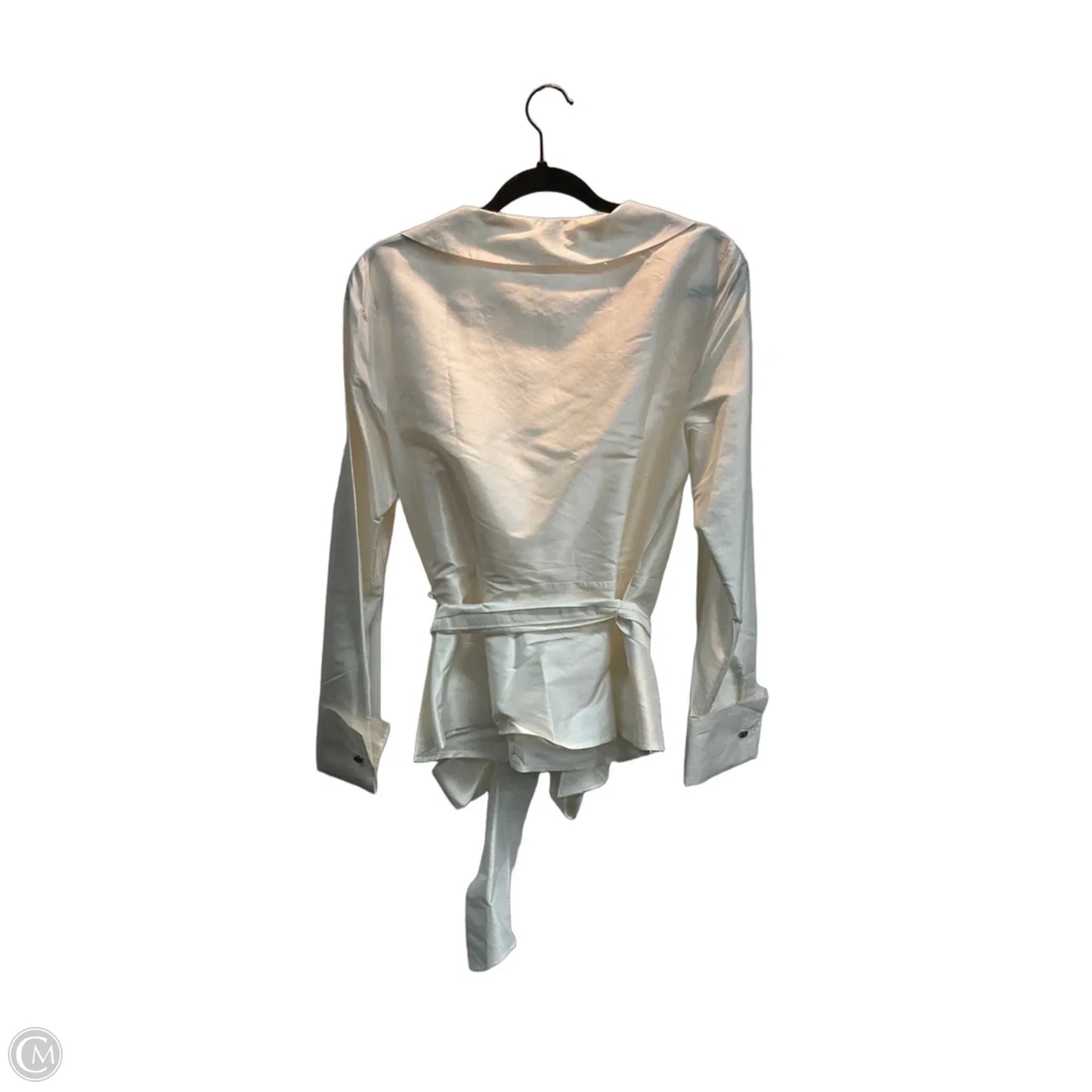 Blouse Long Sleeve By Ann Taylor In Cream, Size: M