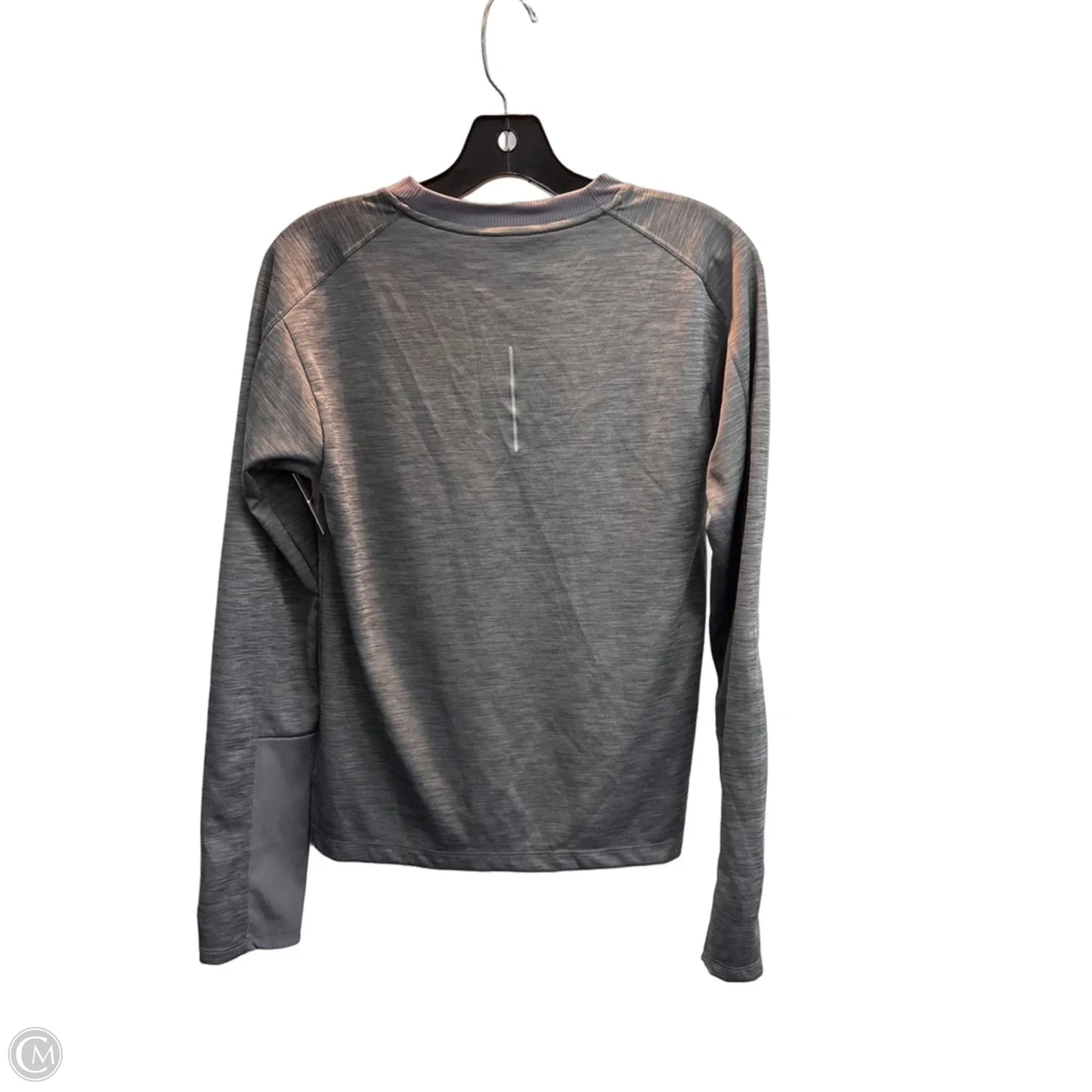 Athletic Top Long Sleeve Collar By Nike In Grey, Size: Xs