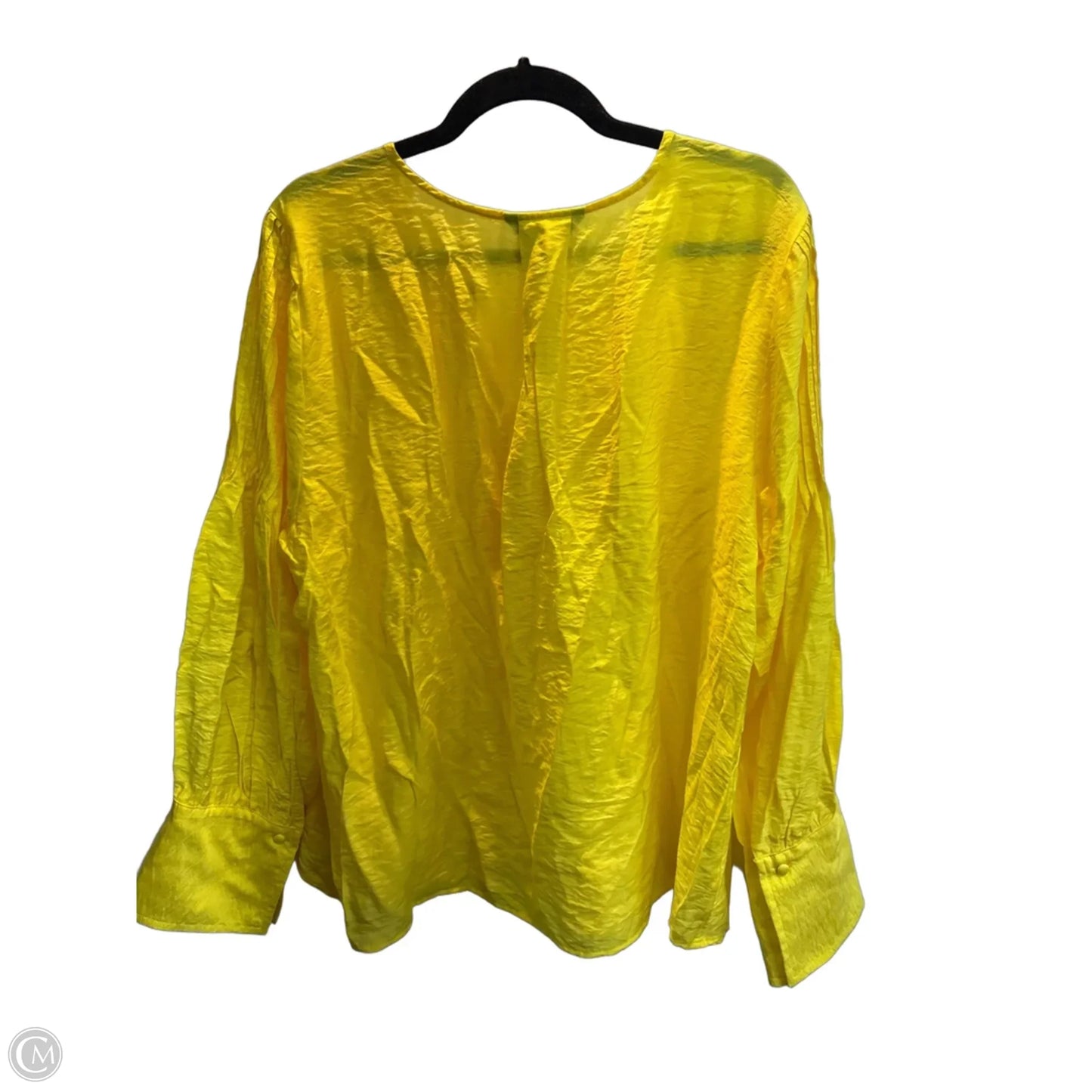 Blouse Long Sleeve By Simply Vera In Yellow, Size: Xxl