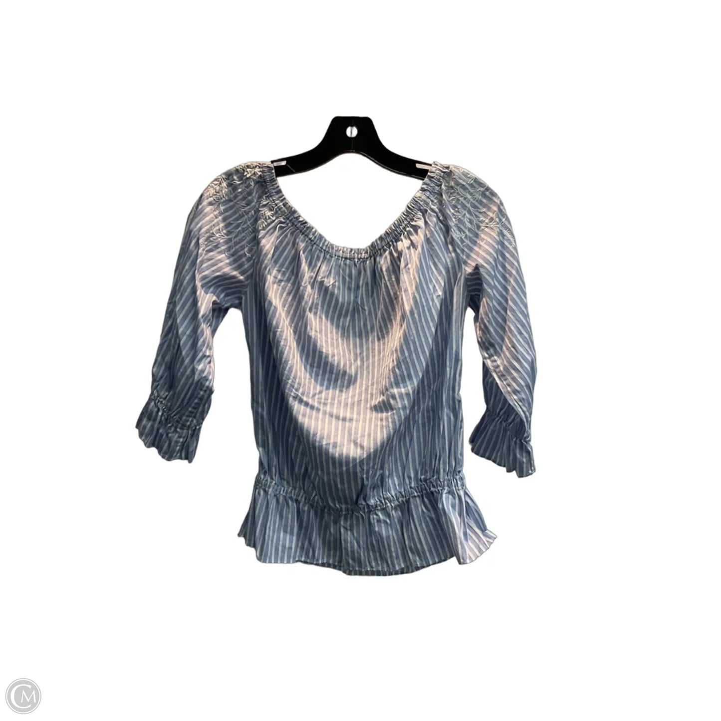 Blouse 3/4 Sleeve By White House Black Market In Blue, Size: M