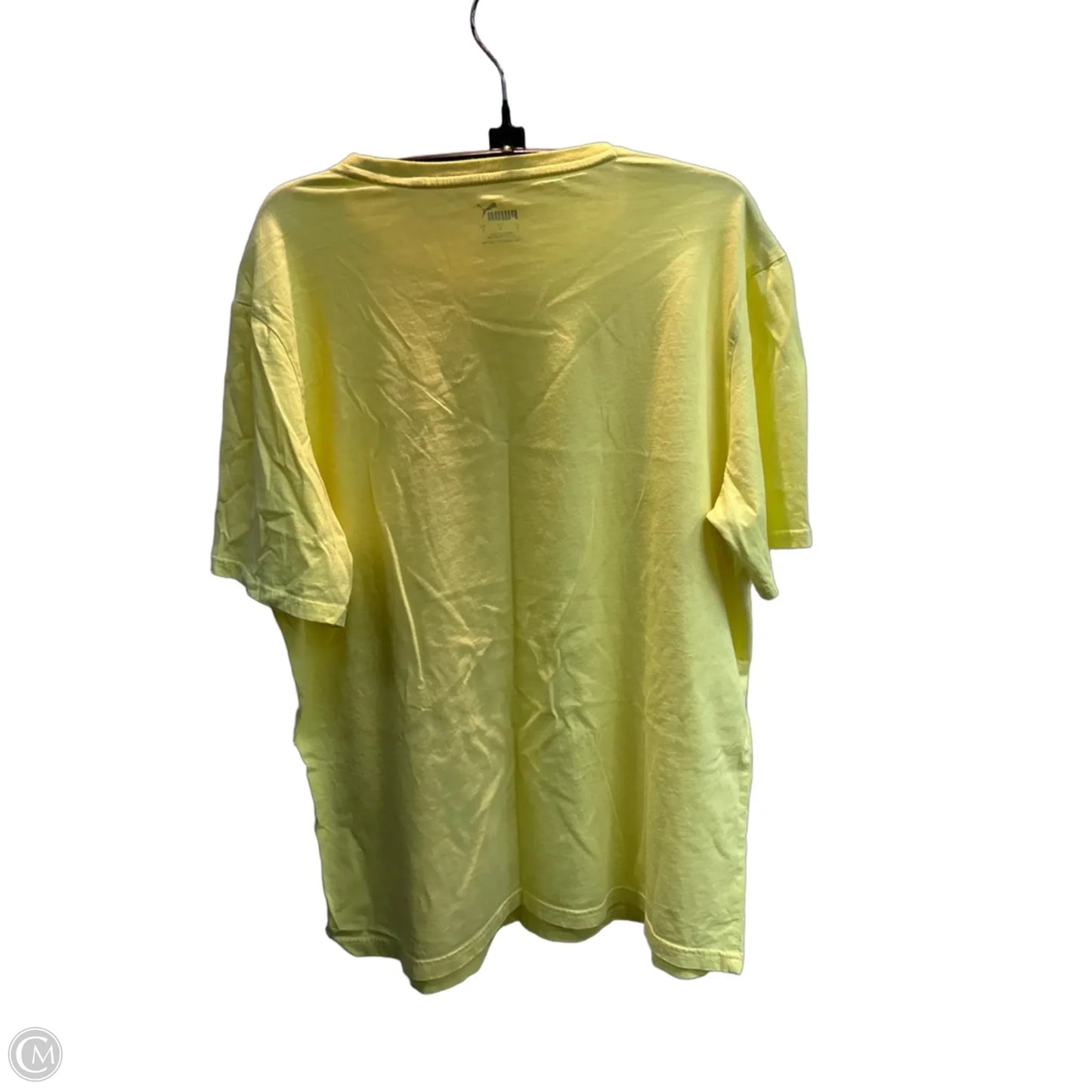 Athletic Top Short Sleeve By Puma In Yellow, Size: L