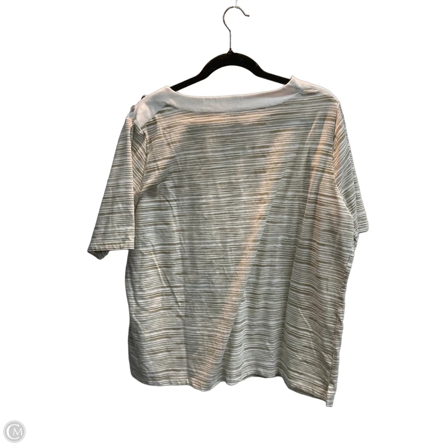 Top Short Sleeve Basic By Appleseeds In Taupe, Size: 1x