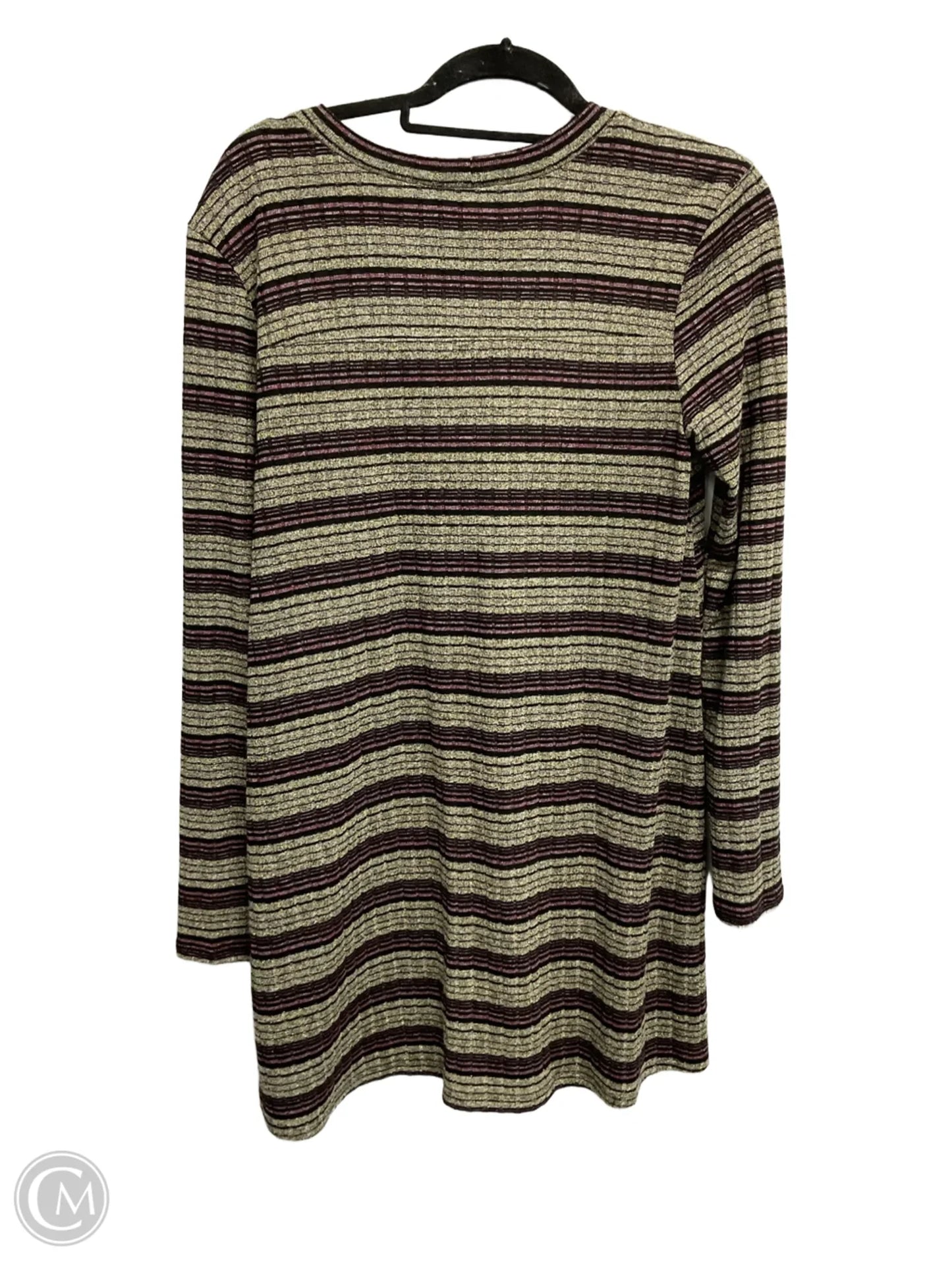 Tunic Long Sleeve By Bcbg In Striped Pattern, Size: M