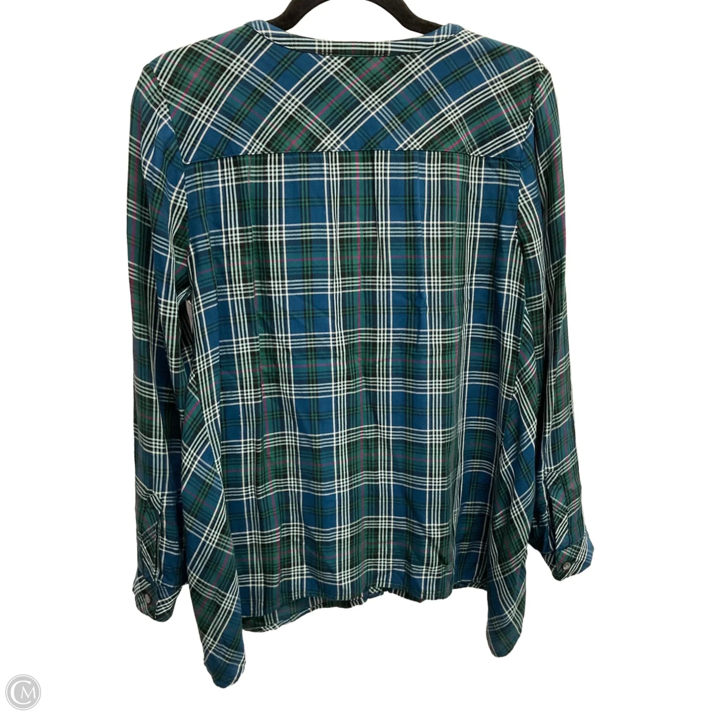 Blouse Long Sleeve By J. Jill In Plaid Pattern, Size: Sp