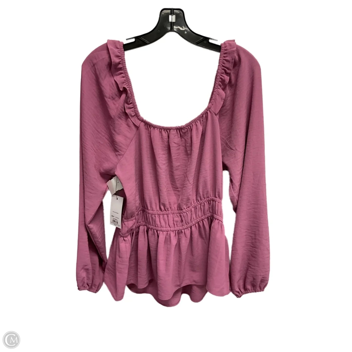 Blouse Long Sleeve By Nine West In Pink, Size: M