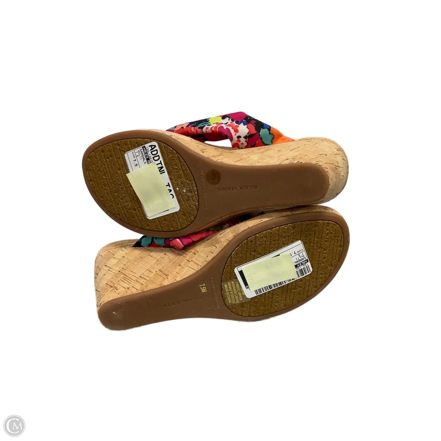 Sandals Heels Wedge By Alex Marie In Multi-colored, Size: 7.5