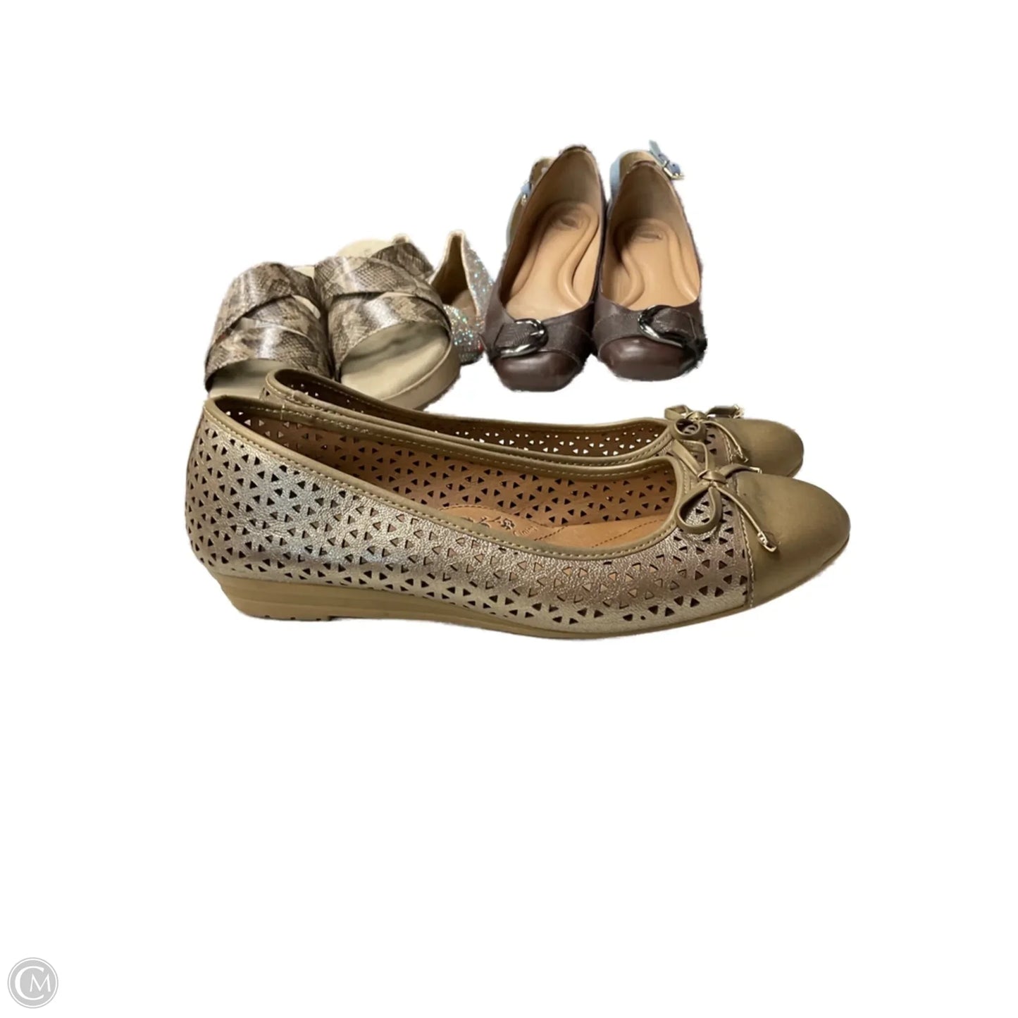 Shoes Flats By Sofft In Gold, Size: 10