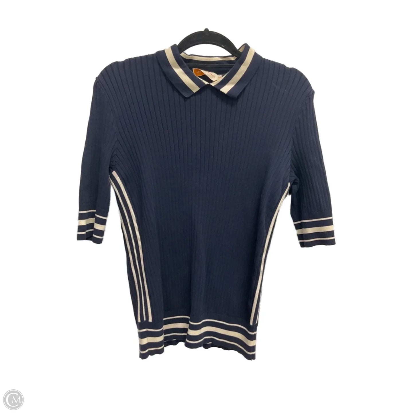 Top Short Sleeve Designer By Tory Burch In Navy, Size: Sp