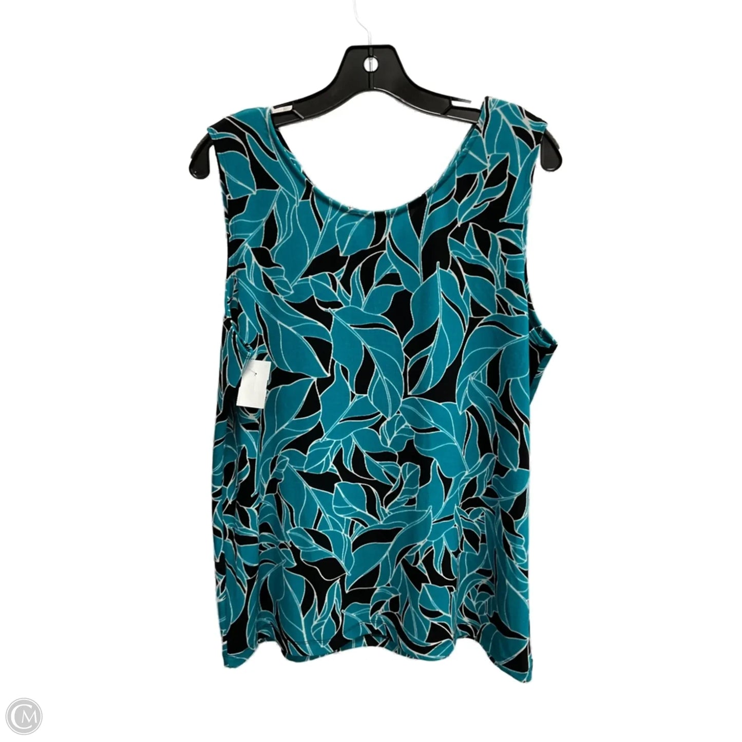 Top Sleeveless By Chicos In Black & Blue, Size: Xl