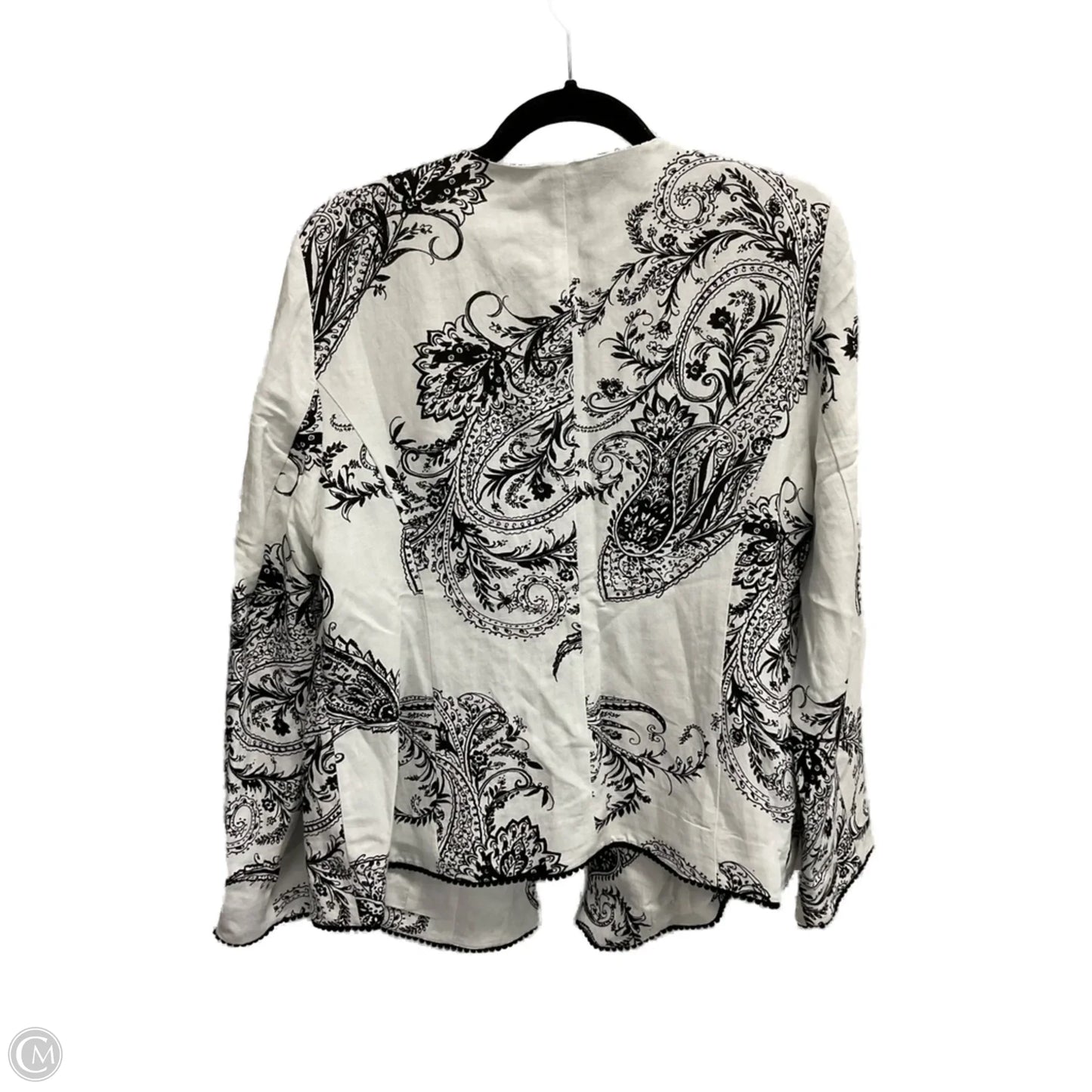 Blazer By Chicos In Black & White, Size: L