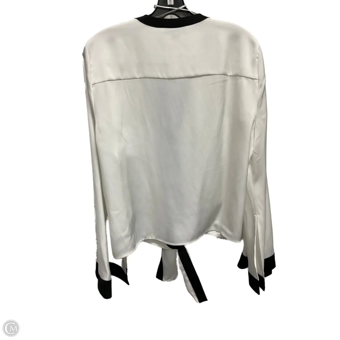Blouse Long Sleeve By Halogen In Black & White, Size: M