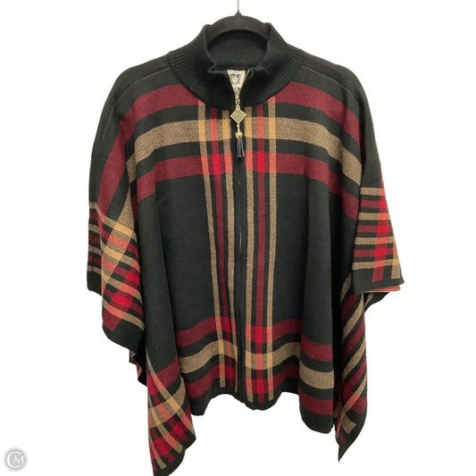 Poncho By Anne Klein In Plaid Pattern, Size: Xl