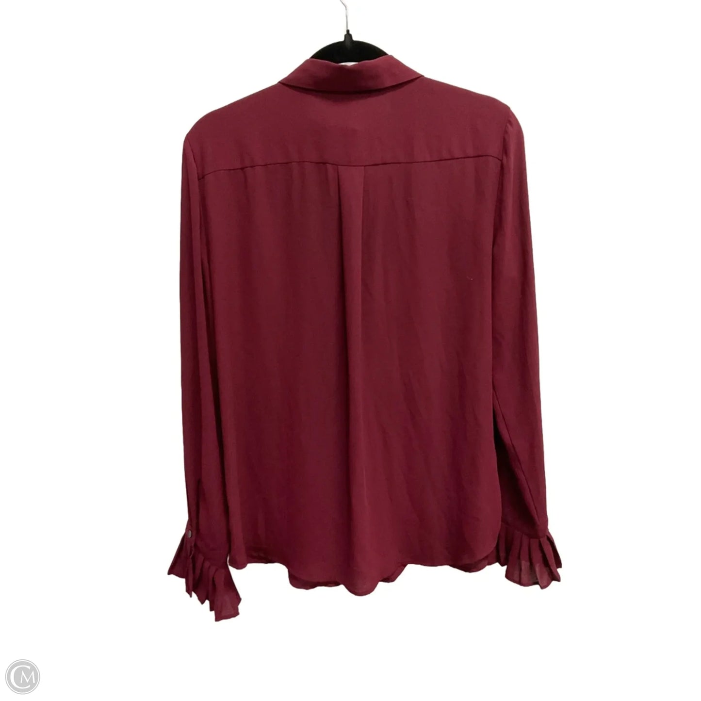 Blouse Long Sleeve By Loft In Maroon, Size: M