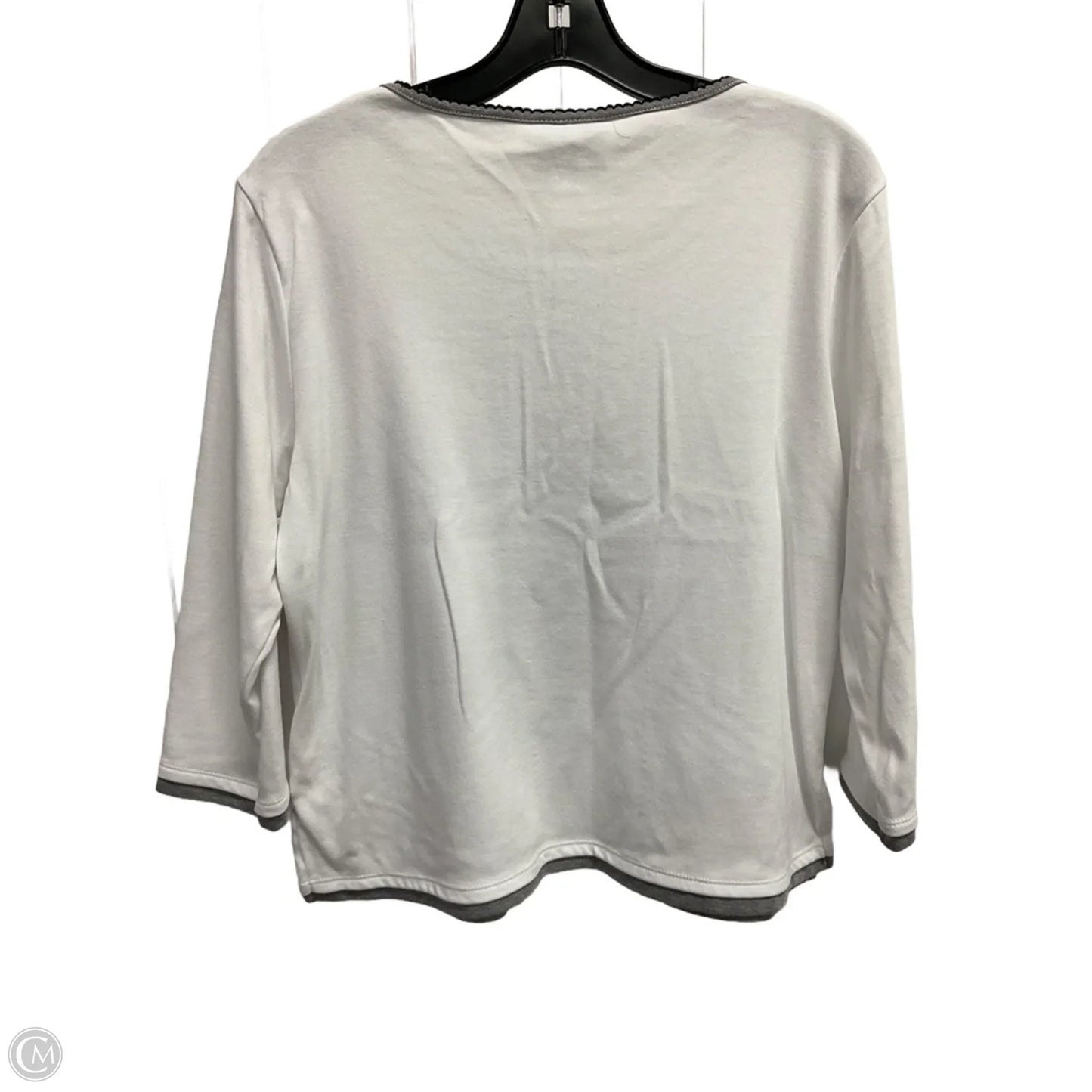 Top Long Sleeve By Alfred Dunner In White, Size: Mp