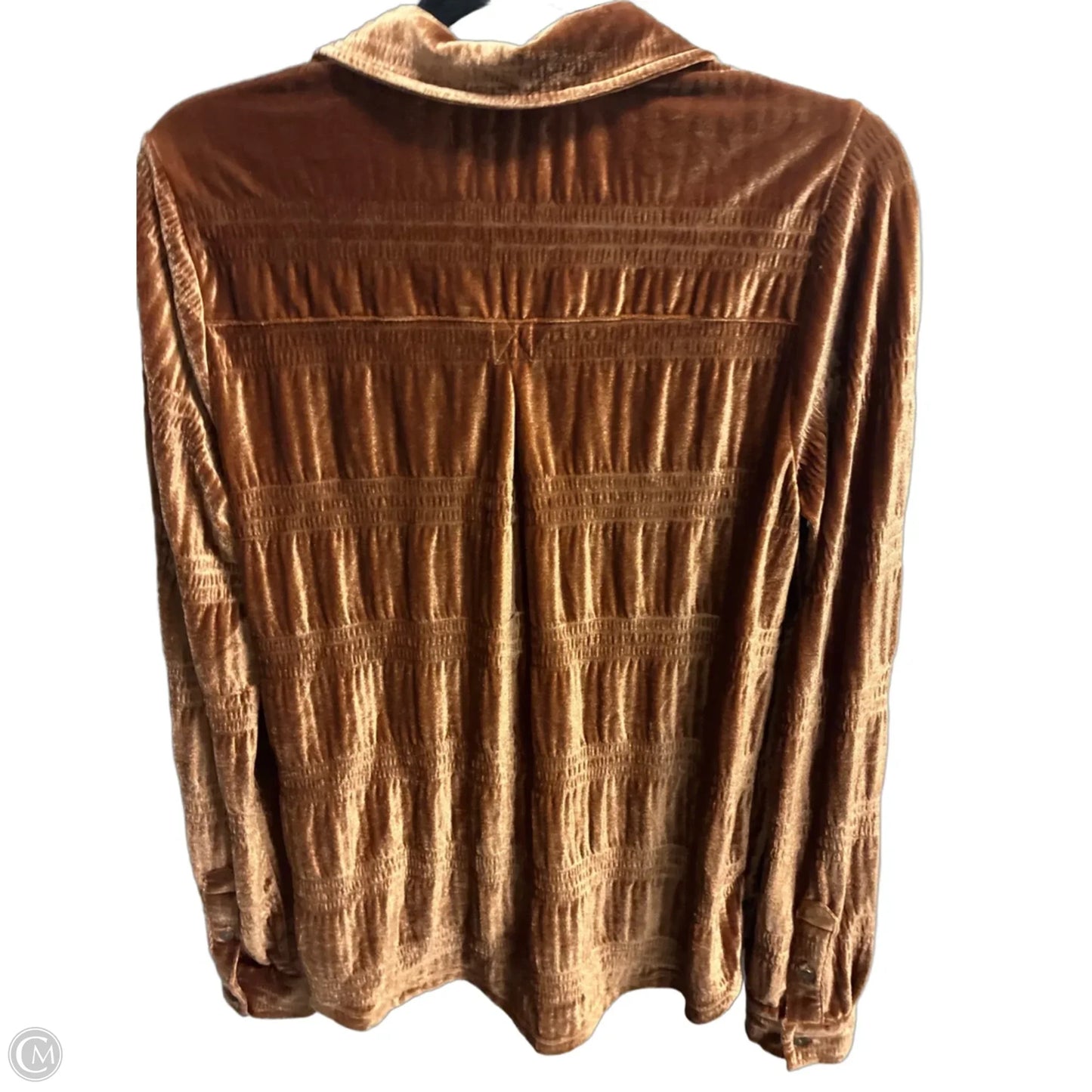 Top Long Sleeve By Rock & Roll In Brown, Size: L