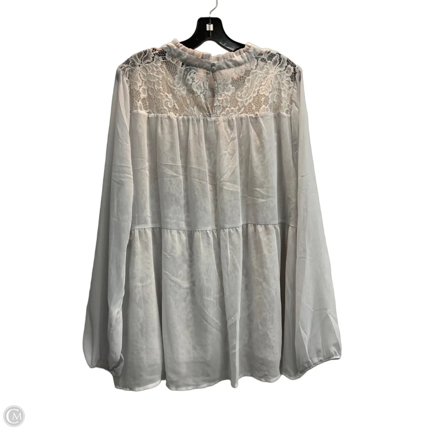 Blouse Long Sleeve By Torrid In White, Size: 3x