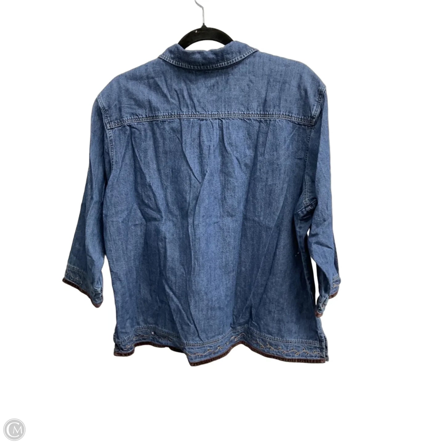 Top Long Sleeve By J. Jill In Blue Denim, Size: Xl