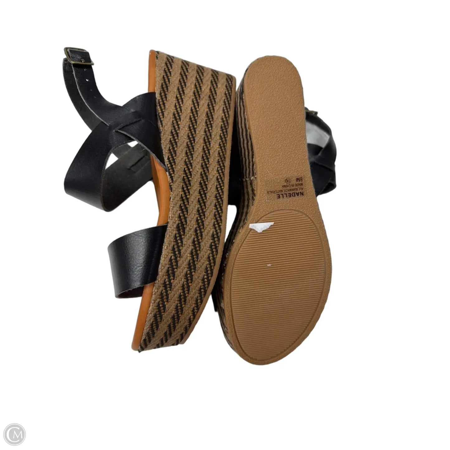 Sandals Heels Wedge By Jelly Pop In Black, Size: 8