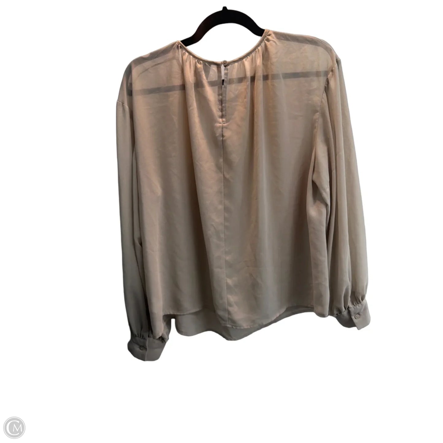 Top Long Sleeve By Worthington In Taupe, Size: Xl