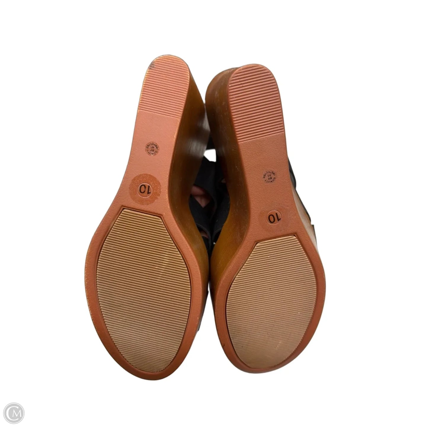 Sandals Heels Wedge By Ana In Black, Size: 10