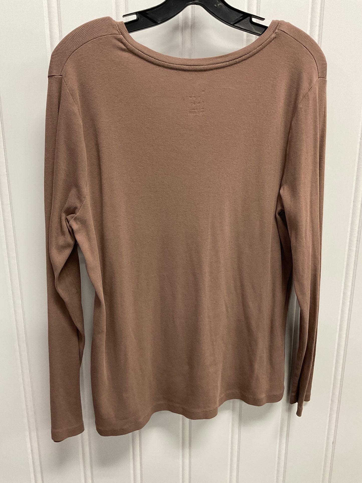 Top Long Sleeve Basic By A New Day In Tan, Size: Xxl