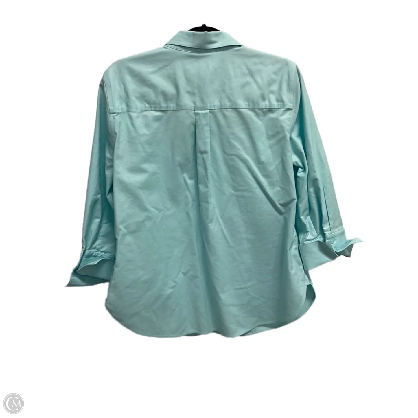 Blouse Long Sleeve By Chicos In Aqua, Size: L