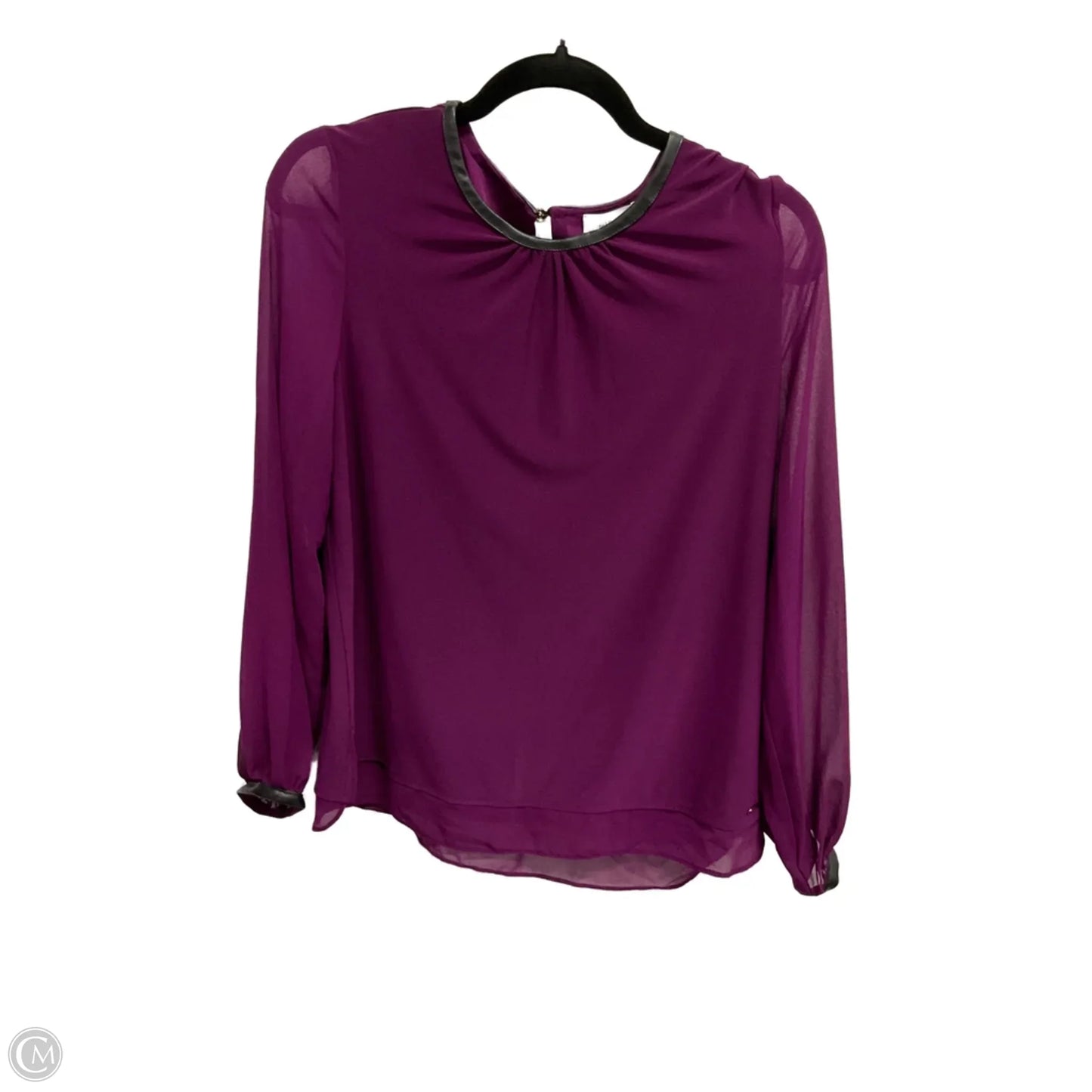 Top Long Sleeve By Calvin Klein In Purple, Size: S