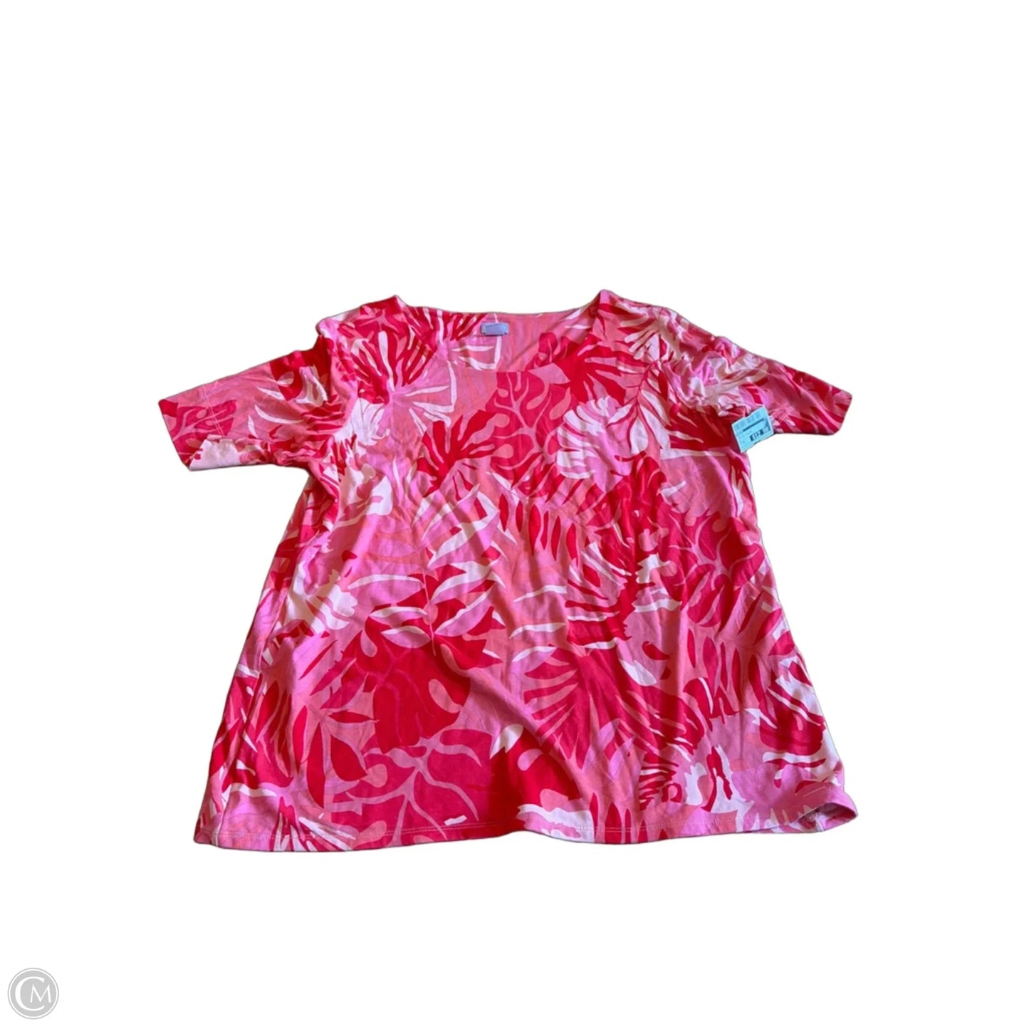 Top Short Sleeve By Chicos In Tropical Print, Size: Xl