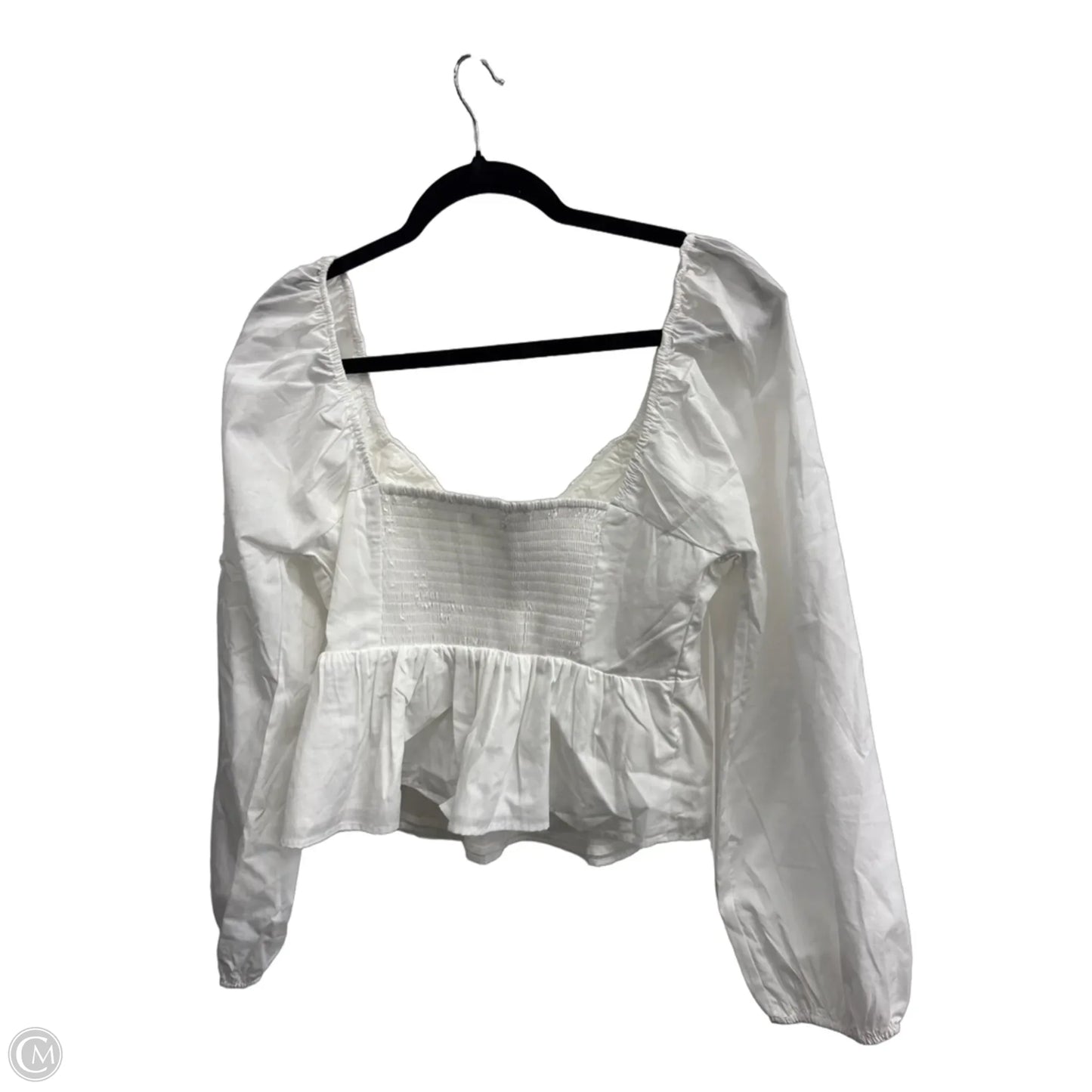 Blouse Long Sleeve By Abercrombie And Fitch In White, Size: M