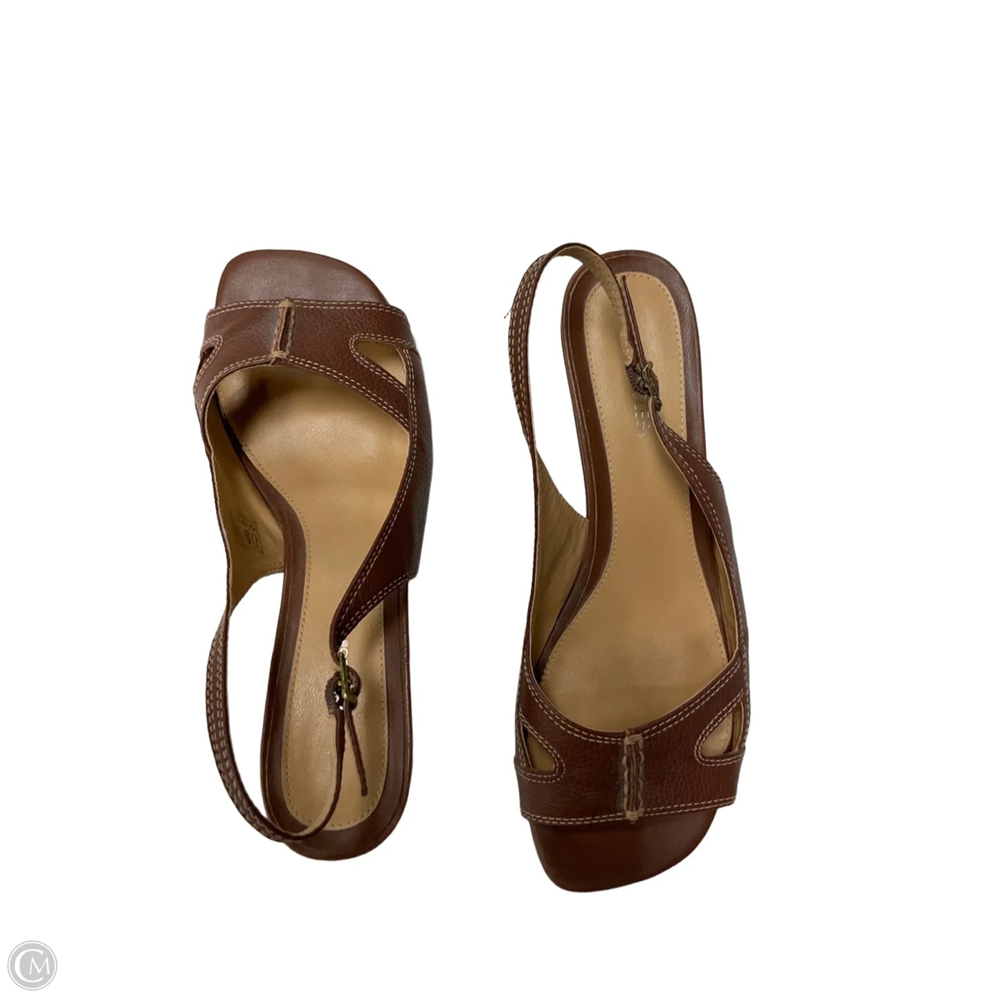 Sandals Heels Wedge By Aerosoles In Tan, Size: 9