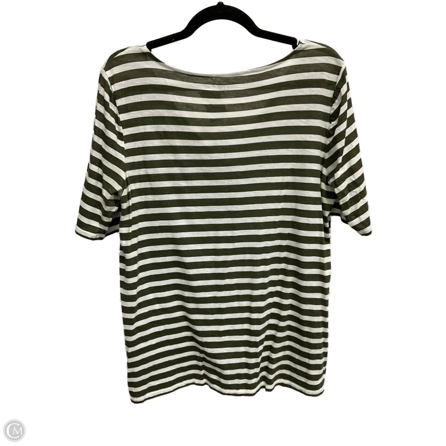Top 3/4 Sleeve Basic By Loft In Striped Pattern, Size: L