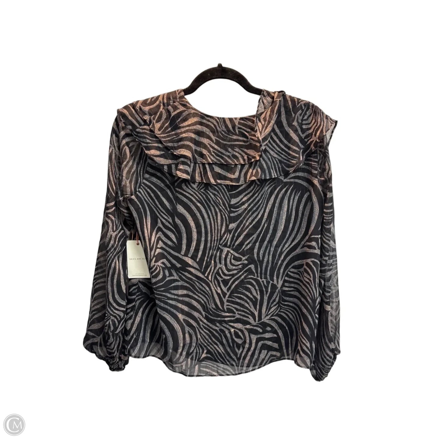Blouse Long Sleeve By Skies Are Blue In Animal Print, Size: S