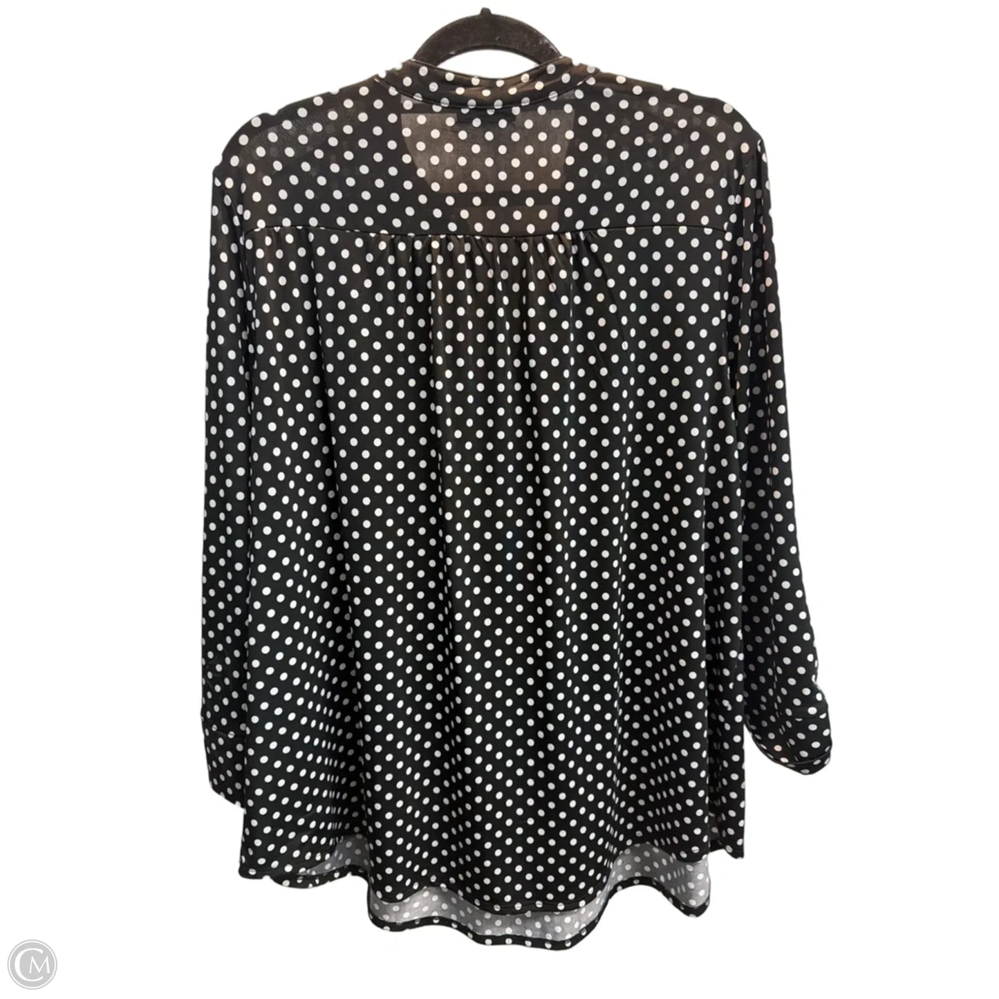 Blouse Long Sleeve By Cocomo In Polkadot Pattern, Size: Xl