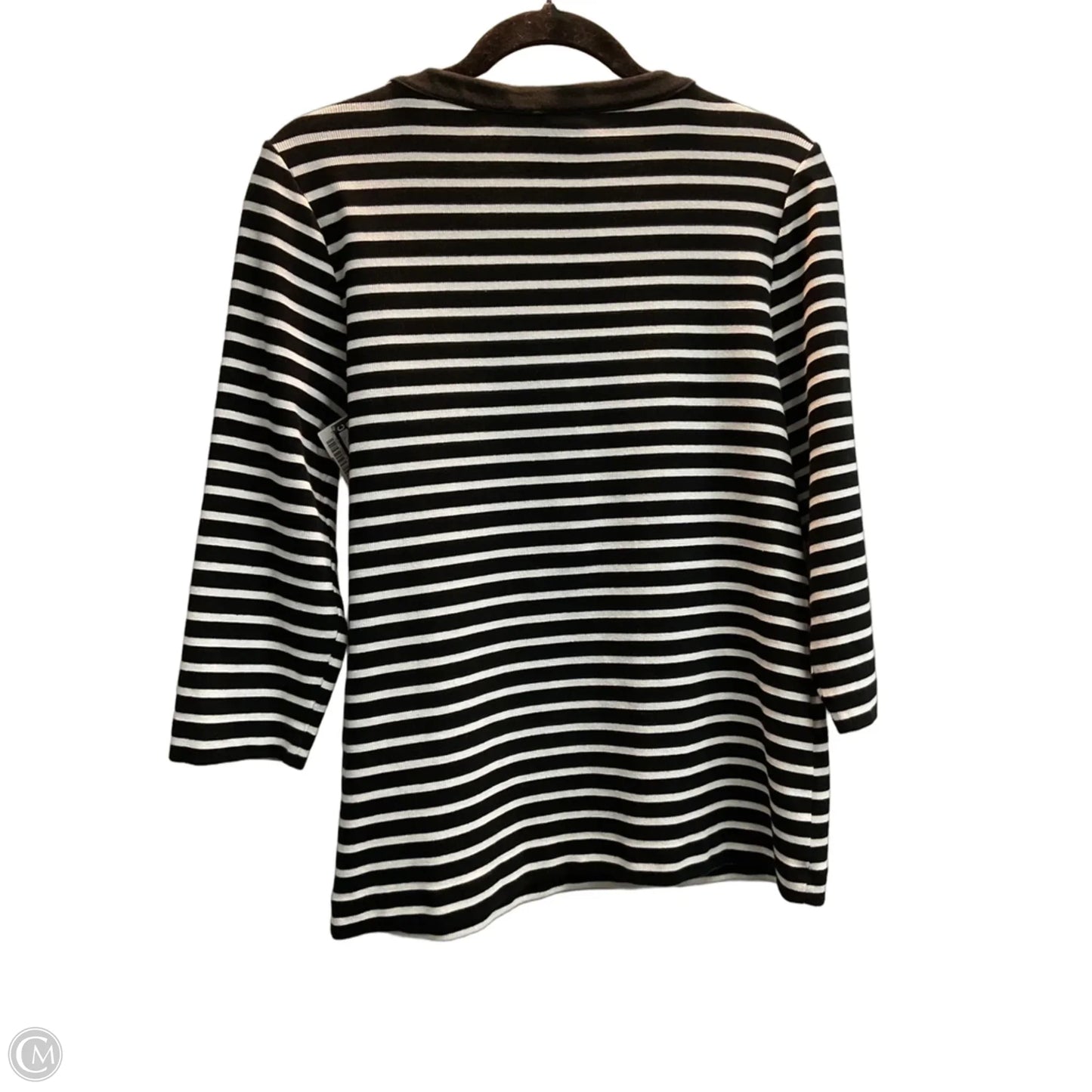 Top 3/4 Sleeve By Chicos In Striped Pattern, Size: S