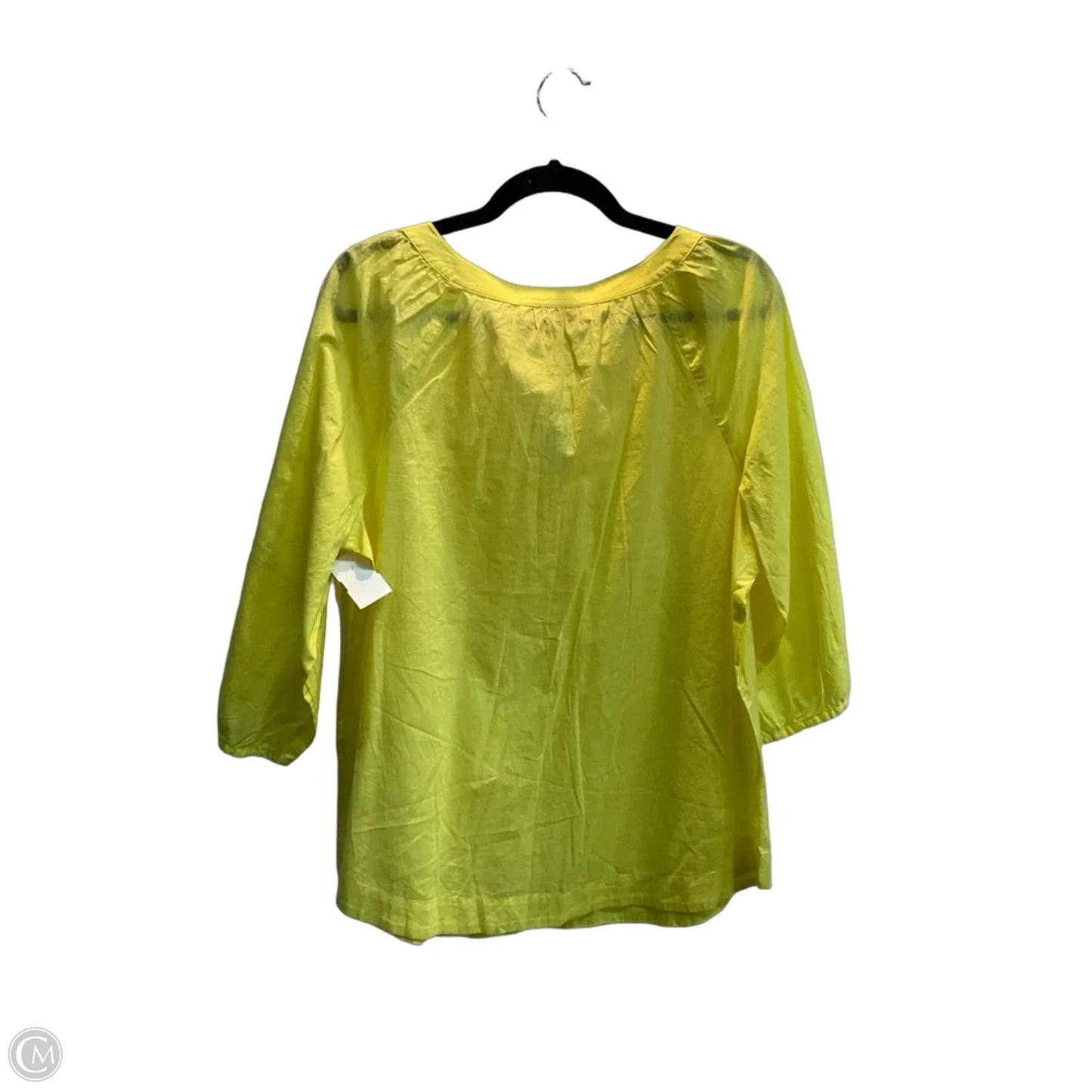 Blouse 3/4 Sleeve By Loft In Yellow, Size: L