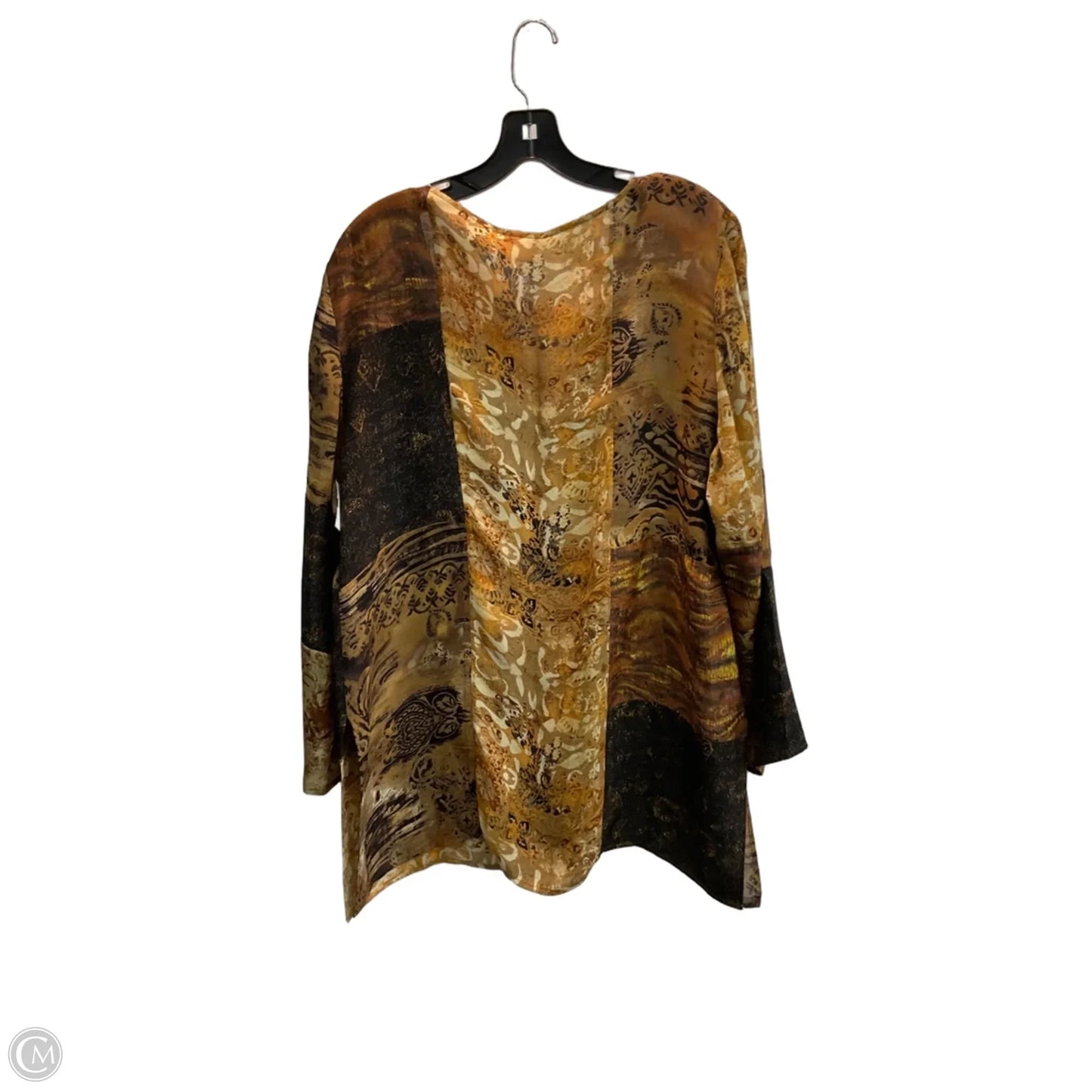 Blouse 3/4 Sleeve By Chicos In Bronze, Size: Xl