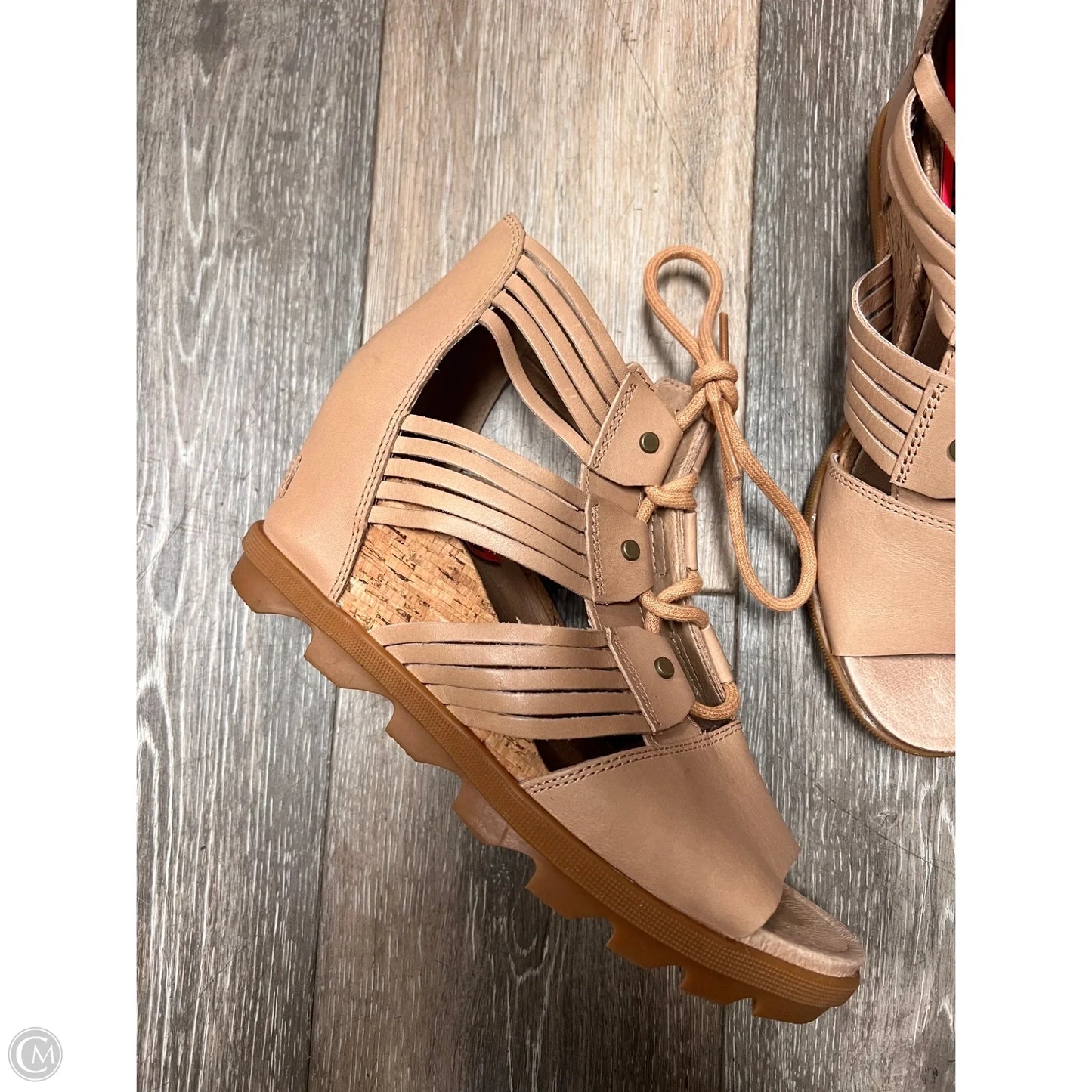 Sandals Heels Wedge By Sorel In Tan, Size: 9