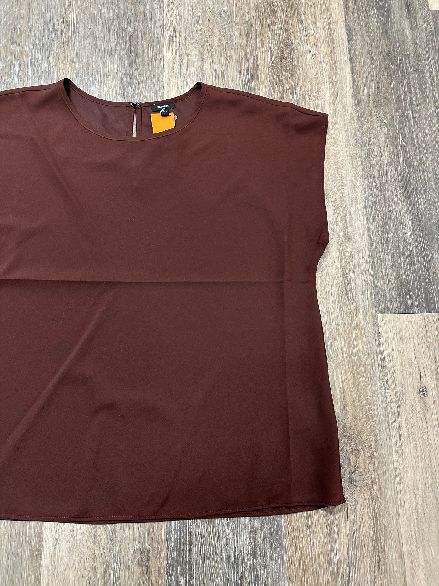 Blouse Short Sleeve By Express In Brown, Size: L